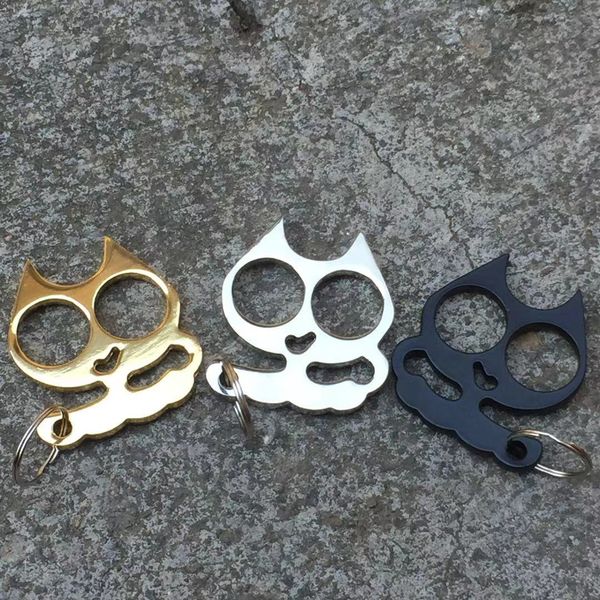 

2021 new design super cute iron cat two finger boxing defense survival equipment classic two finger tiger window breaker