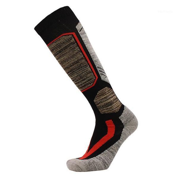 

sports socks cushion cotton knee high skiing snowboarding winter socks1, Black