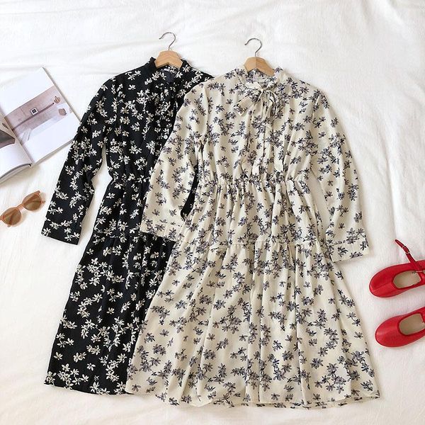 

2019 autumn long long sleeve dress1, Black;gray