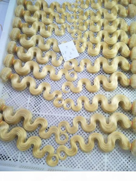 

after bleached blonde 613# hair bundles length 10-28 inch 100% human hair weave non remy hair extensions, 95g bundle& 3pcs one lot, dhl, Black