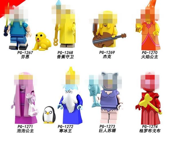 

adventure time dolls finn banana guard jack flame princess collection building blocks kids toys gift pg8141