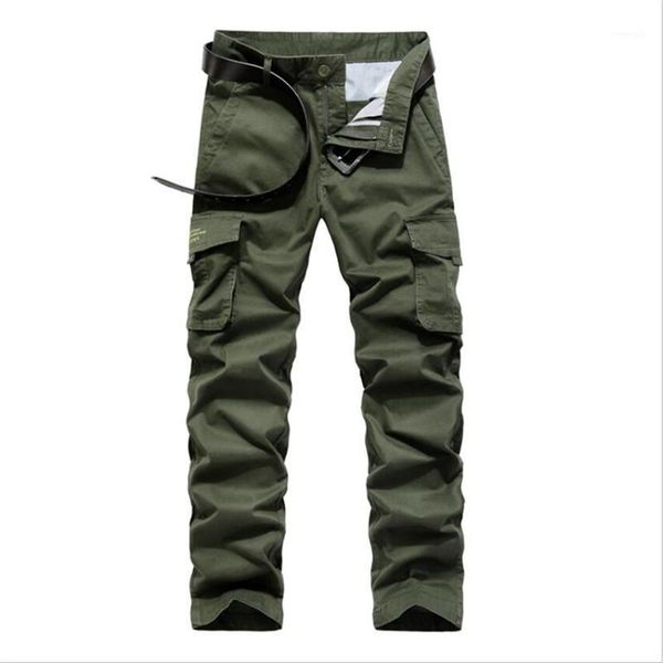

men's cargo pants men casual multi pockets cotton tactical trousers work mens joggers overalls pantalon homme plus size 30-441, Black