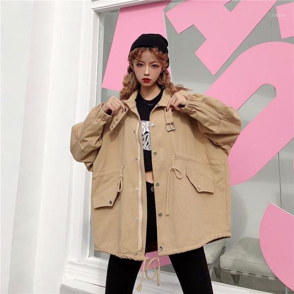 

women's hoodies & sweatshirts spring women jacket turn-down collar pockets slim fit coats outerwear open front vintage and jackets clot, Black