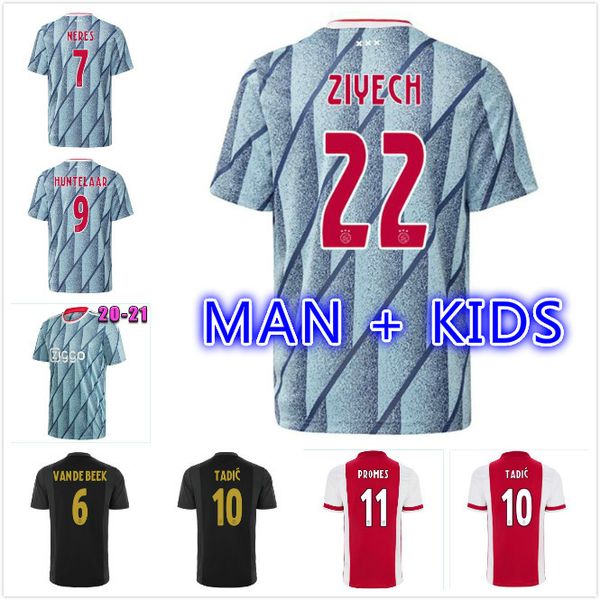

20 21 ajax amsterdam soccer jersey fc 2020 2021 kudus antony blind promes tadic neres cruyff men kids kit football shirt uniforms third 50t, Black;yellow