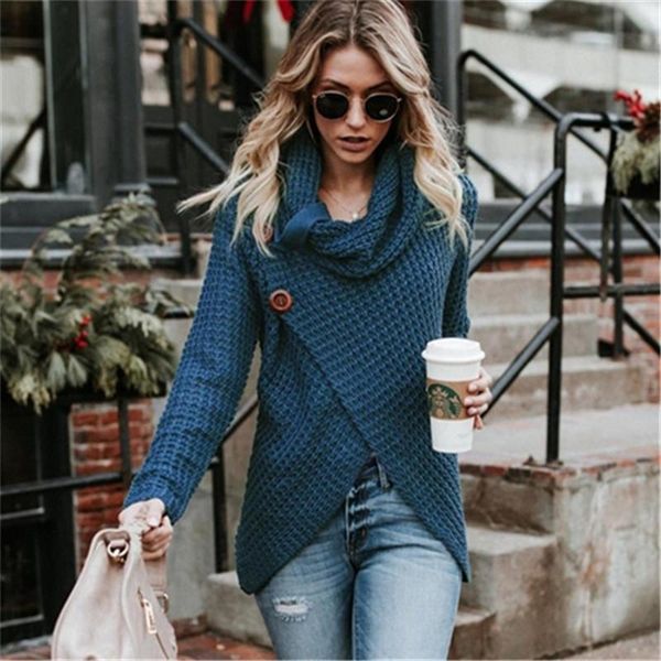 

women's sweaters fashion autumn winter women knit sweater turtleneck cardigans casual loose solid long sleeve ladies thick open stitch, White;black