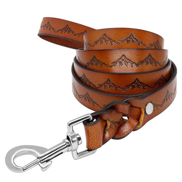 

genuine leather dog collar and leash set durable pet walking training collar leash for medium large dogs german bbynun