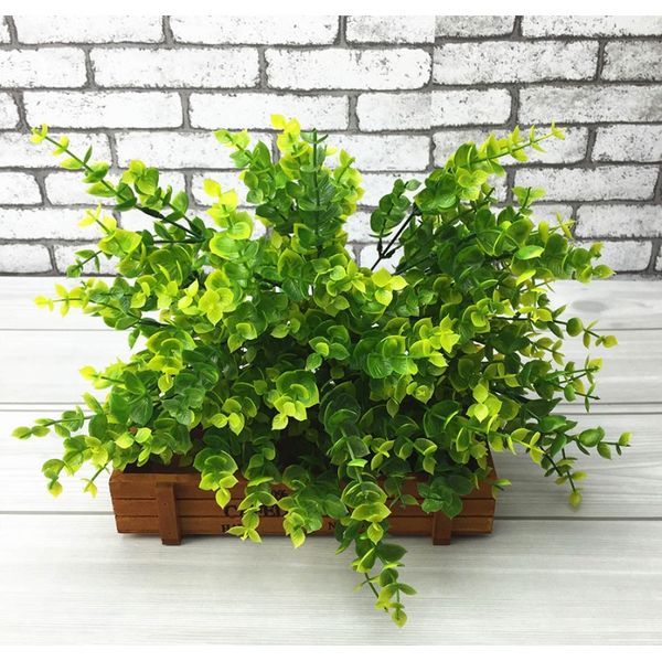 

эвкалиптос пластиковый искусственный завод листья зеленая трава длинные открытый поддельный diy цветок для сада открытый украшение большой ф