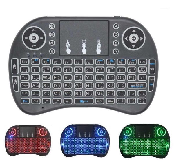 

i8 mini 2.4g wireless keyboard 8 keyboard backlit english russian spanish air mouse 2.4ghz wireless touchpad for tv box1