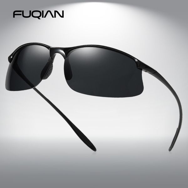 

fuqian brand new sports polarized sunglasses men women vintage reimless glasses tr90 light weight driving eyewear uv400