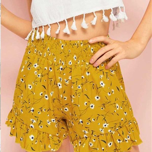 

new printed straight shorts women's casual pants, White;black