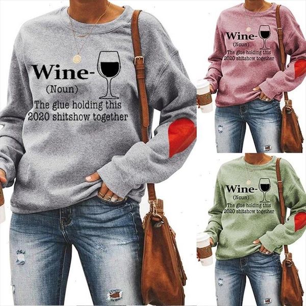 

hoodie for women wine cup print letter heart sleeve sweatershirt casual loose o neck wear clothing, Black