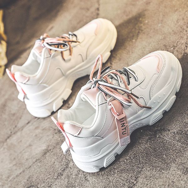 

dadai women ins trend 2020 new casual versatile small leather sports shoes with plush feet in autumn and winter, Black