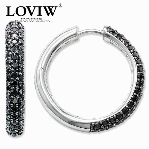 

hoop & huggie black pave hinged creole earrings style fashion good jewelry for women,2021 gift in silver-plate, Golden;silver
