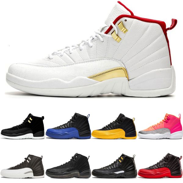 

12 reverse 12s jumpman taxi men basketball shoes game royal university gold fiba punch mens sport sneakers trainer, Black