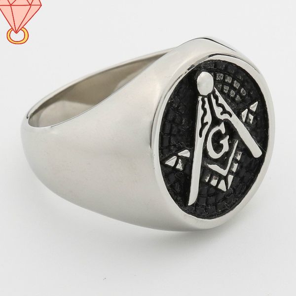 

selling stainless steel men's gold and silver black masonic jewelry mason seal ring, Golden;silver