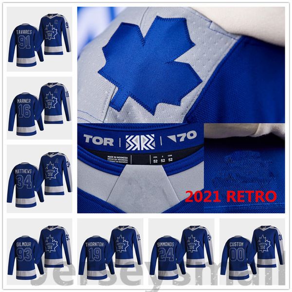 

youth toronto maple leafs 2021 reverse retro jersey auston matthews john tavares marner thornton anderson gilmour rielly simmonds jerseys, Black