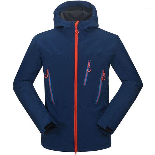 

winter men outdoor soft shell camping jacket waterproof breathable thermal mountaineering tourism sports jacket1, Blue;black