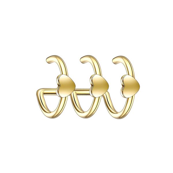 

3pairs clip on wrap earring tragus stainless steel 3 rings ear cuff clip nose rings fake piercing body jewelry helix earrings q jllfuo, Silver