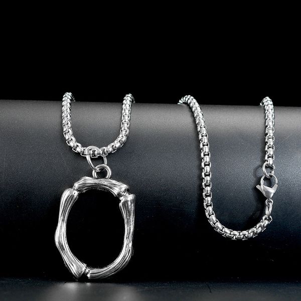 

letter name fashion a-z profile alloy titanium personalized steel necklace pendant for men's hip-hop