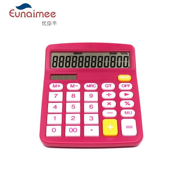 

12 digit desk calculator large buttons financial business accounting tool rose red color for office school h bbydhh