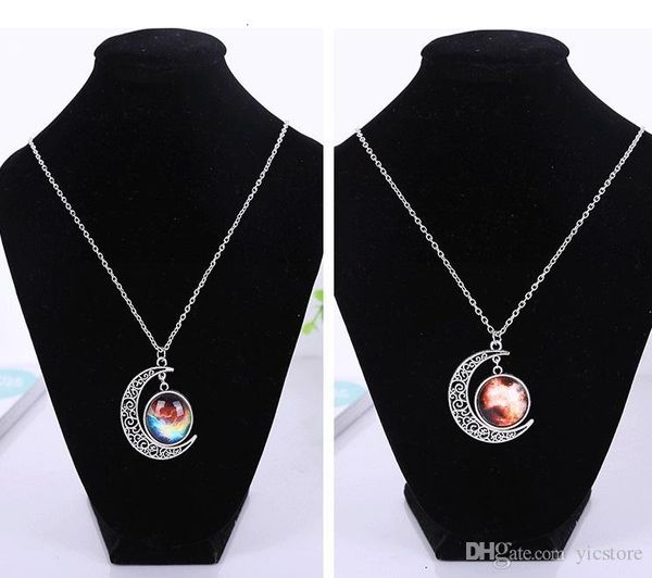 

gemstone new vintage starry moon outer space universe pendant necklaces mix modelsqrlf