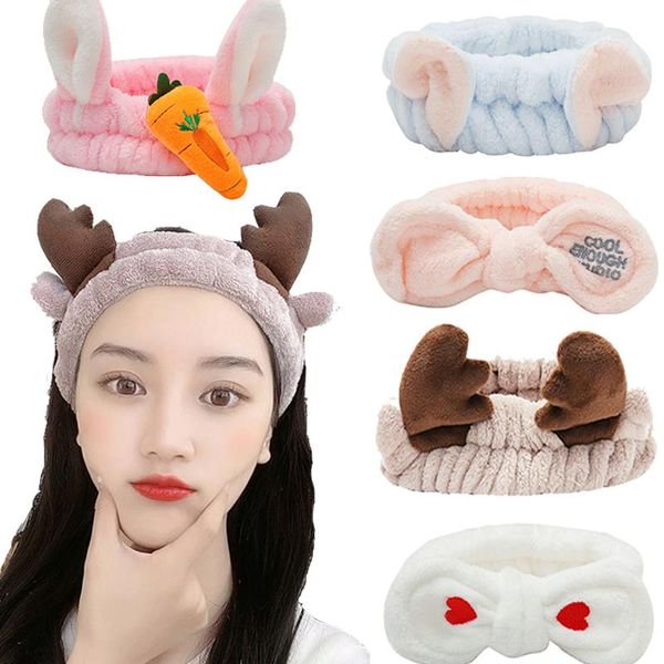 

hair accessories 2021 antlers coral cat ears fleece soft bow headband wash face women girls holder turban hairbands