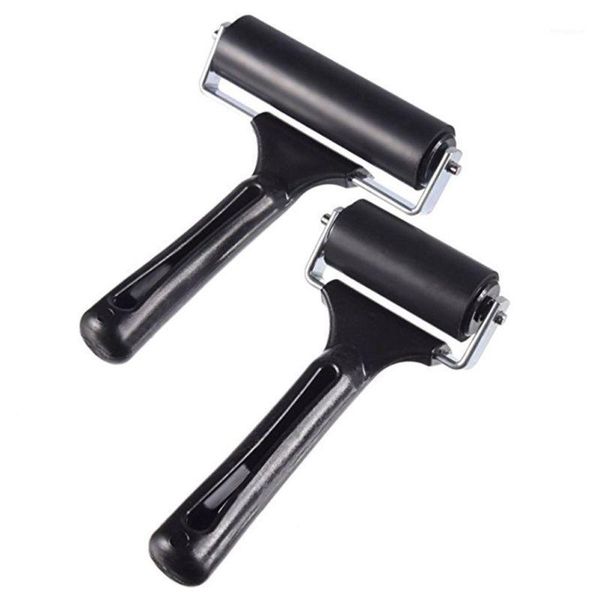 

rubber roller brayer with heavy duty metal frame ideal for anti skid tape construction tools print ink and stamping tools1, Black