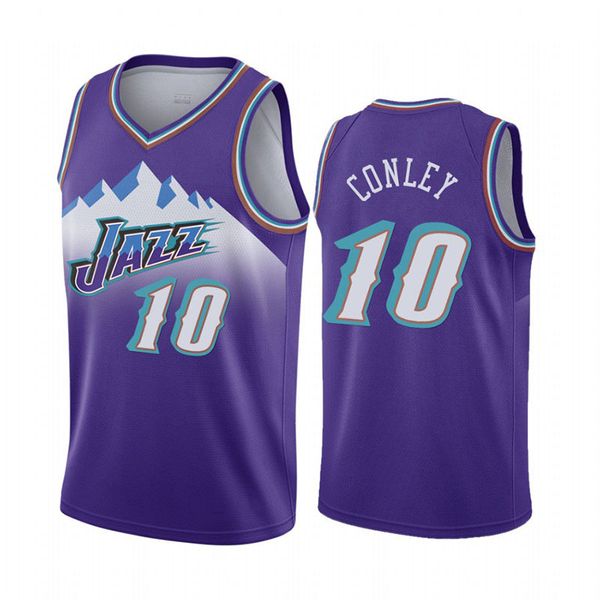

2020 new basketball jersey 10 conley purple size s-xxl, Black;red