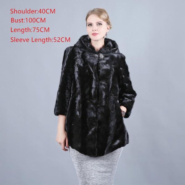 

women's fur & faux 2021 sample special price natural coat fashion winter warm jacket, Black
