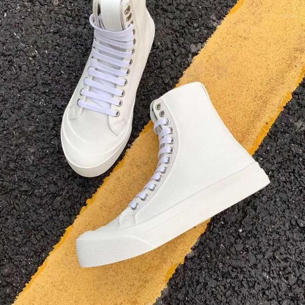 

boots vallu 2021 autumn denim thick bottom daily outdoor casual wild fashion lace-up high-sneakers1, Black