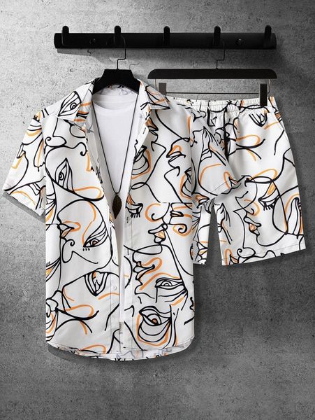 

men figure graphic shirt & shorts without tee y9p8#, Gray
