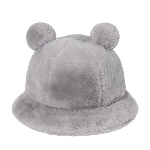 

autumn and winter leopard bear ball ball plush fisherman hat cute soft keep warm thicken plus velvet bucket hats wmtjku petsyard, Black;white