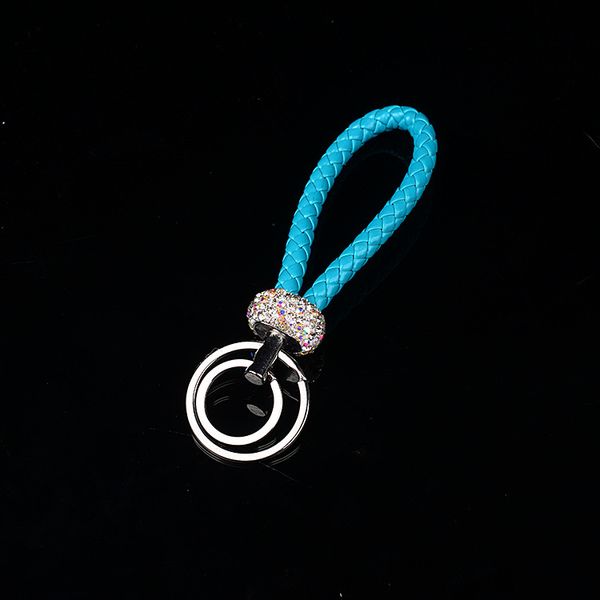 

new creative double keychain loop 2020 rhinestone crystal key chains purse messenger bag backpack pendant, Silver