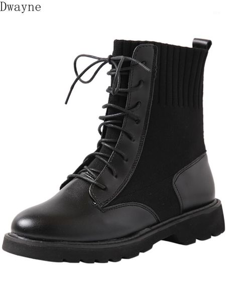 

boots female 2021 autumn wild socks motorcycle wool mouth1, Black