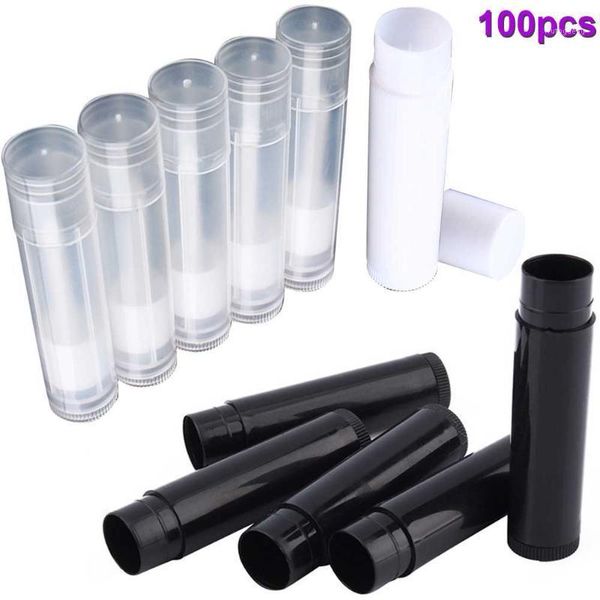 

100pcs cosmetic diy empty chapstick lip gloss lipstick tube with caps container lip sswell1