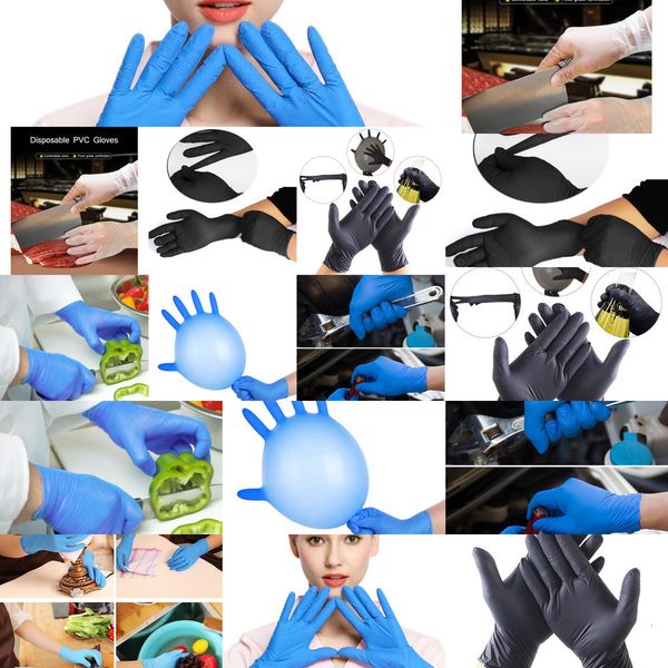 

factory 100 pcs gloves transparent disposable universal factoryq5uedishwashing/kitchen/latex/rubber/garden pvc for home cleaning