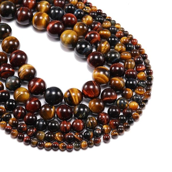 

1strand lot 4 6 8 10 12mm natural stone multicolor tiger eye agat round beads loose spacer bead for jewelry making diy h bbybio