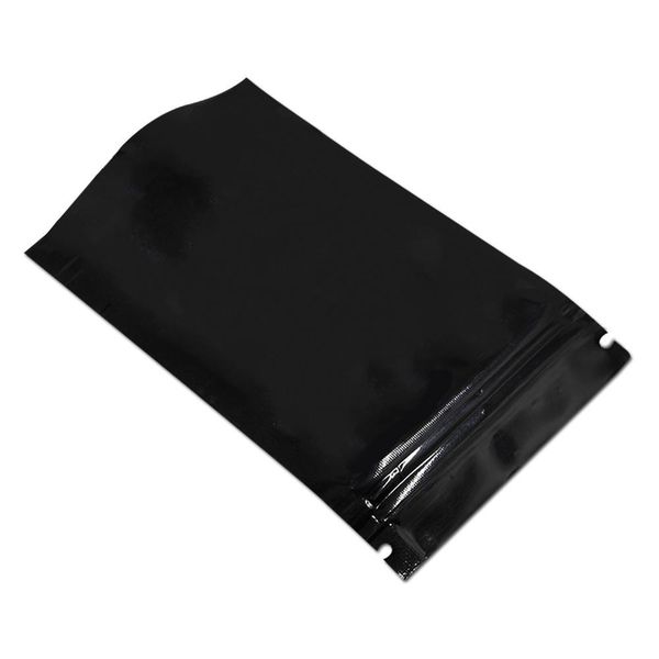 

pure black stand up aluminum foil zip lock packaging bag mylar heat seal reclosable zipper food tea packing pouch 100pcs lot h bbyzdq