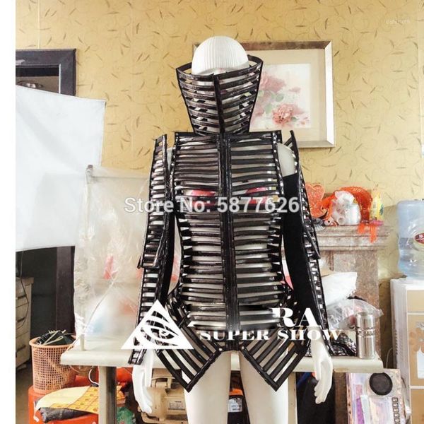 

white black fasshion frame costume model catwalk women nightclub bar stage show costumes1, Black;red