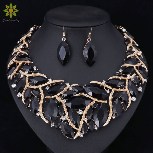 

fashion bridal jewelry sets wedding necklace earring ring for brides party prom costume accessories decoration women 201222, Slivery;crystal