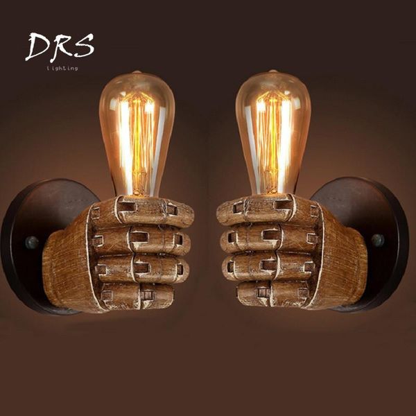 

wall lamp drs industrial fist creative resin light decoration cafe bar restaurant bedroom e27 90v-260v