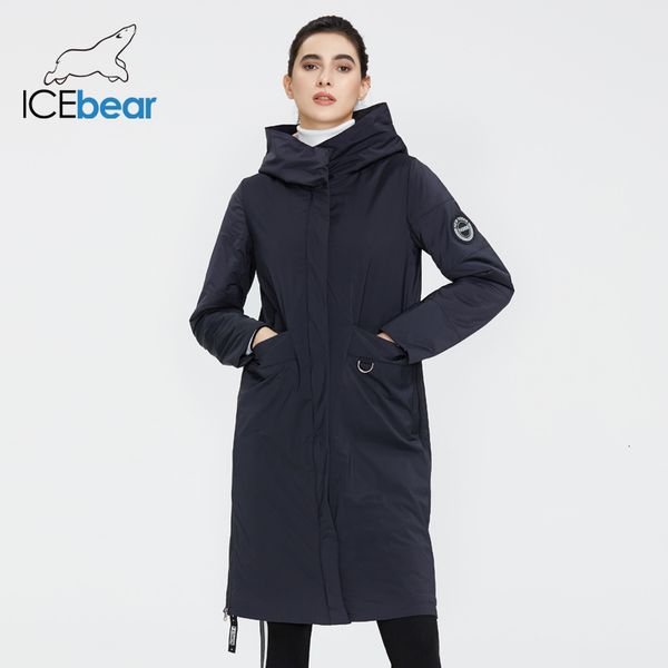 

icebear 2021 women spring jacket quality women coat long female clothing brand clothing gwc20066i cx200814, Black