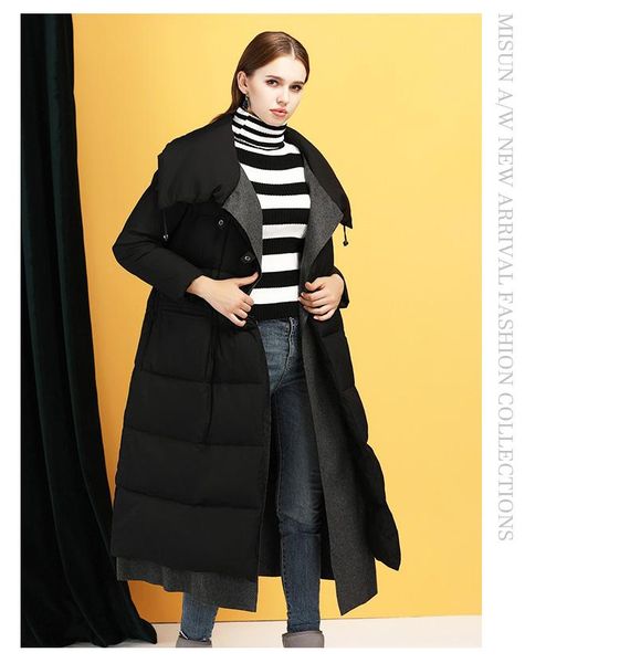 

women's down & parkas misun 2021 arrival women coat jackets winter fashion x-long thick, Black