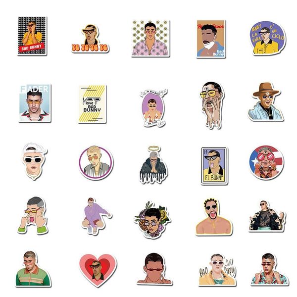 

50 шт. puerto rico певица стикеры bad babny наклейки для ноутбука скейтборд гитара шлем водонепроницаемые наклейки игрушка оптом bbyvsn