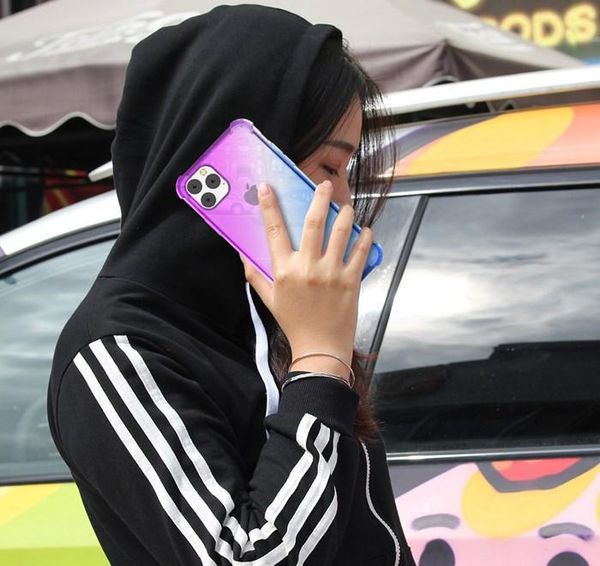 

gradient tpu shockproof phone case cover for iphone 12 pro xr xs m jllohh qpseller