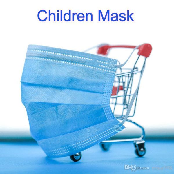 

mask disposable face colorful kids 3 layer balck dust mouth masks cover 3-ply non-woven chilidren new 2020