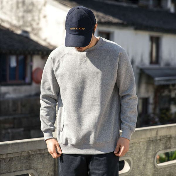 

chaoren commune yu wenle plush sweater men's autumn and winter inschao brand round neck long sleeve solid color pullover coat, Black