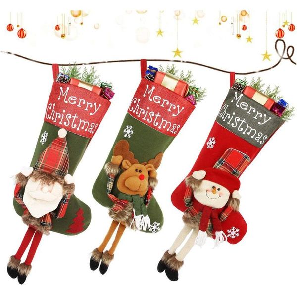 

christmas decorations socks elk ornaments pendant candy bag year home decor