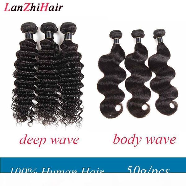 

deep wave peruvian malaysian indian brazilian human hair natural black body wave 50g pcs remy virgin human hair weaves