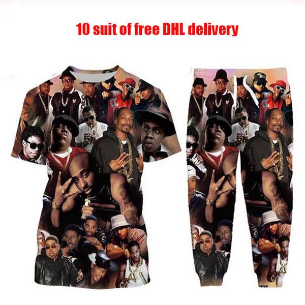 

new fashion women/mens 2pac tupac funny 3d print t-shirt + jogger pants casusal tracksuit sets df8, White;black